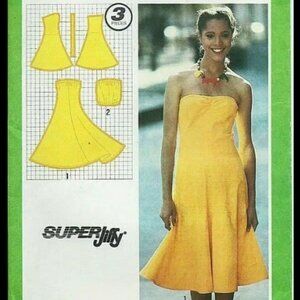 Vintage Simplicity 9452 Strapless Flared Dress or Top Sewing Pattern Size 14
